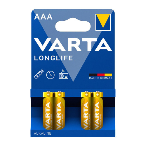 Батарейка VARTA LONGLIFE щелочная AAA LR03 4xBL ALKALINE