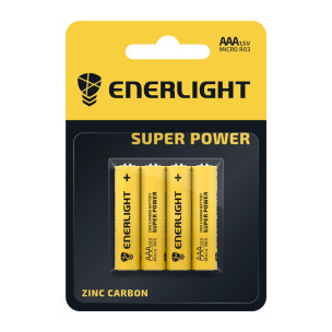 Батарейка Enerlight мікропальчик сольовий AAA R03 4xBL Батарейка Enerlight мікропальчик сольовий AAA R03 4xBL