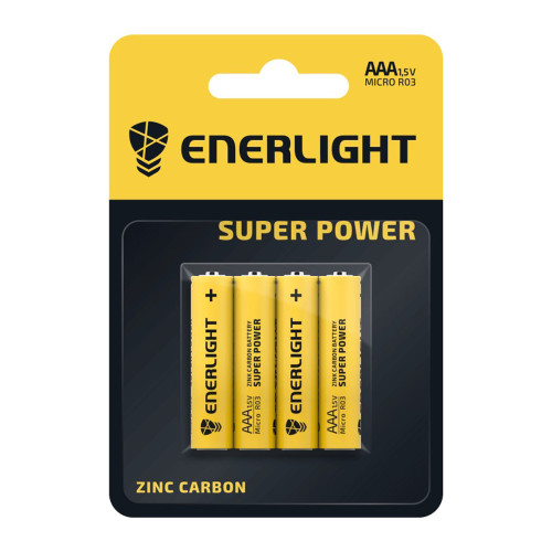 Батарейка Enerlight мікропальчик сольовий AAA R03 4xBL