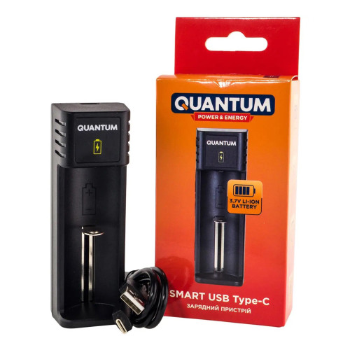 Зарядний пристрій Quantum для Li-ion 3.7V акк 1-slot (USB)
