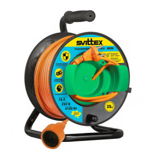 Подовжувач на котушці SVITTEX з виносною розеткою PROFI 25 м SV-2180