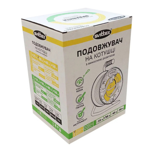 Удлинитель на катушке SVITTEX с выносной розеткой PROFI 30 м SV-2190
