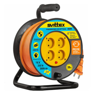 Удлинитель на катушке SVITTEX 25 м SV-004-О Удлинитель на катушке SVITTEX 25 м SV-004-О