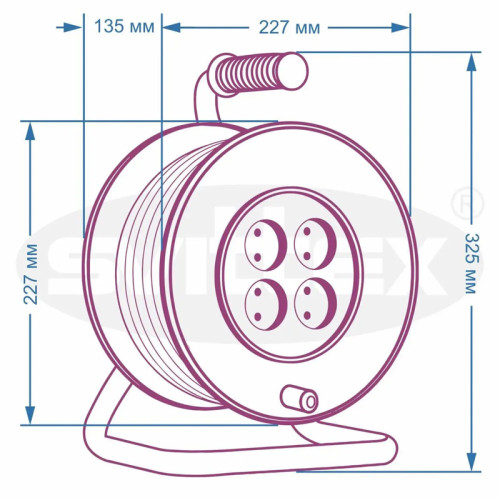 Удлинитель на катушке SVITTEX с заземляющим контактом 25 м SV-0300