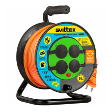 Подовжувач на котушці SVITTEX 30 м помаранчевий SV-019-O-IP44