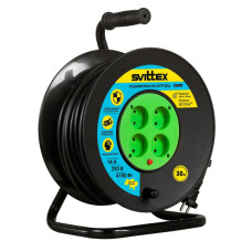 Подовжувач на котушці SVITTEX Профі 30 м чорний SV-019-B