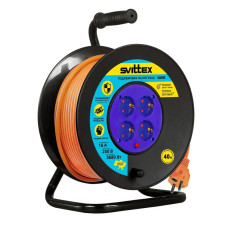 Подовжувач на котушці SVITTEX із заземлюючим контактом 40 м SV-0320-O