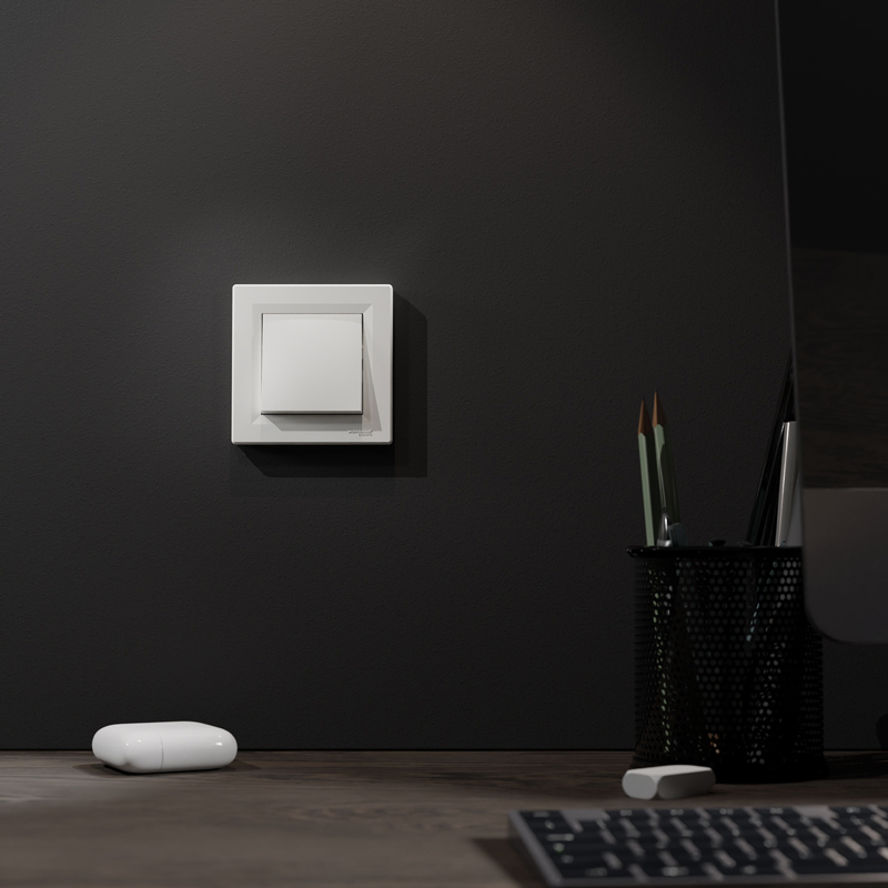Перемикач перехресний самозажимний Schneider Electric Asfora, білий