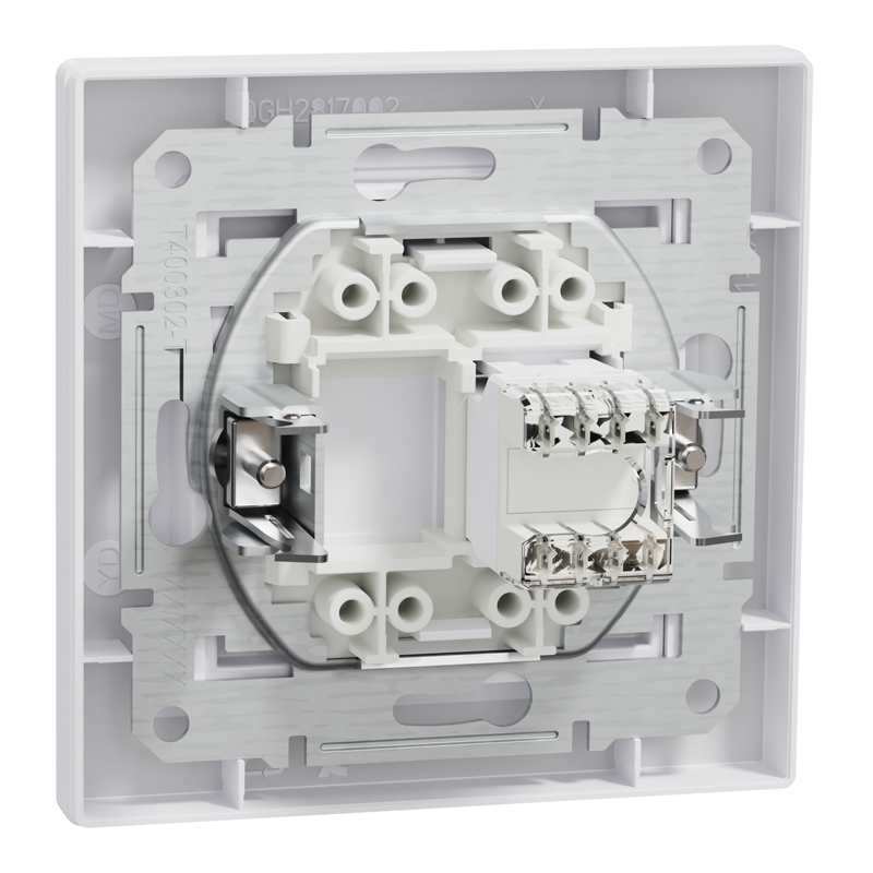 Розетка комп’ютерна RJ45 UTP Cat 5e з рамкою Schneider Electric Asfora, біла
