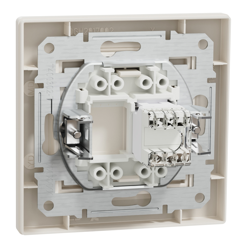 Розетка комп’ютерна RJ45 UTP Cat 5e з рамкою Schneider Electric Asfora, кремова