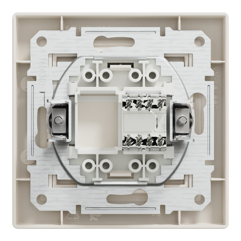 Розетка комп’ютерна RJ45 UTP Cat 5e з рамкою Schneider Electric Asfora, кремова