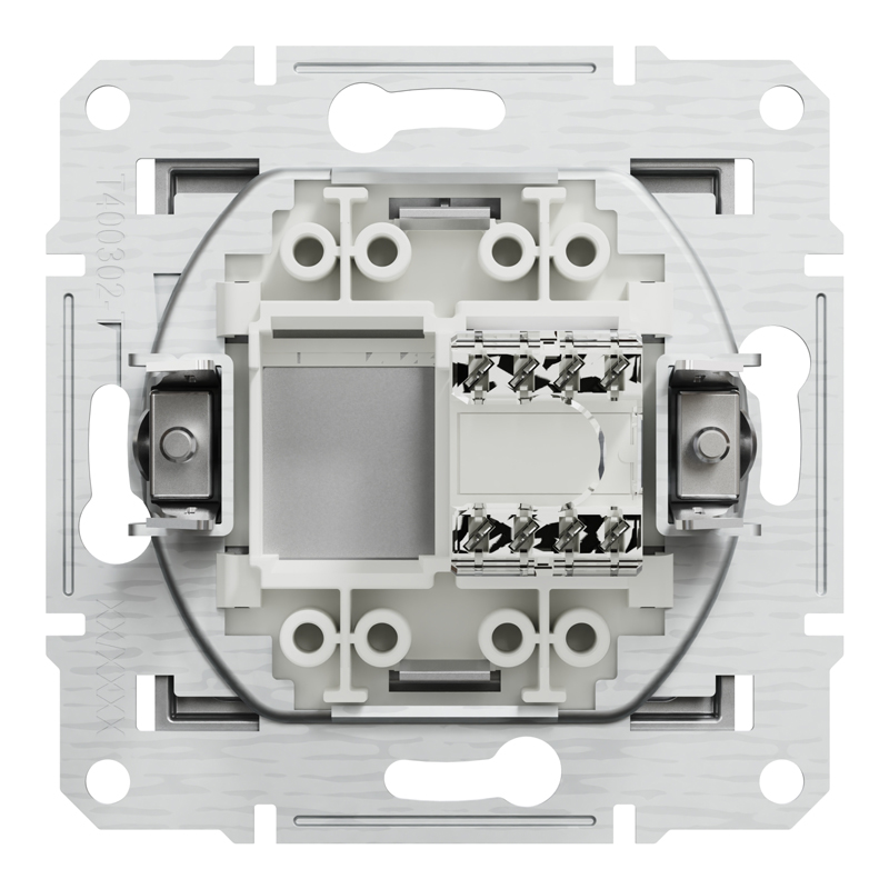 Розетка комп’ютерна RJ45 UTP Cat 5e без рамки Schneider Electric Asfora, алюміній