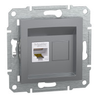 Розетка комп’ютерна RJ45 UTP Cat 5e без рамки Schneider Electric Asfora, сталь