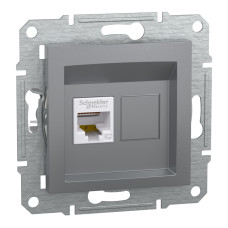 Розетка комп’ютерна RJ45 UTP Cat 5e без рамки Schneider Electric Asfora, сталь