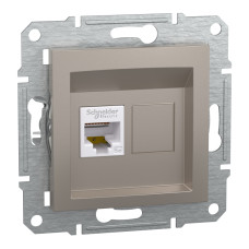 Розетка комп’ютерна RJ45 UTP Cat 5e без рамки Schneider Electric Asfora, бронза