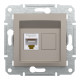 Розетка комп’ютерна RJ45 UTP Cat 5e без рамки Schneider Electric Asfora, бронза