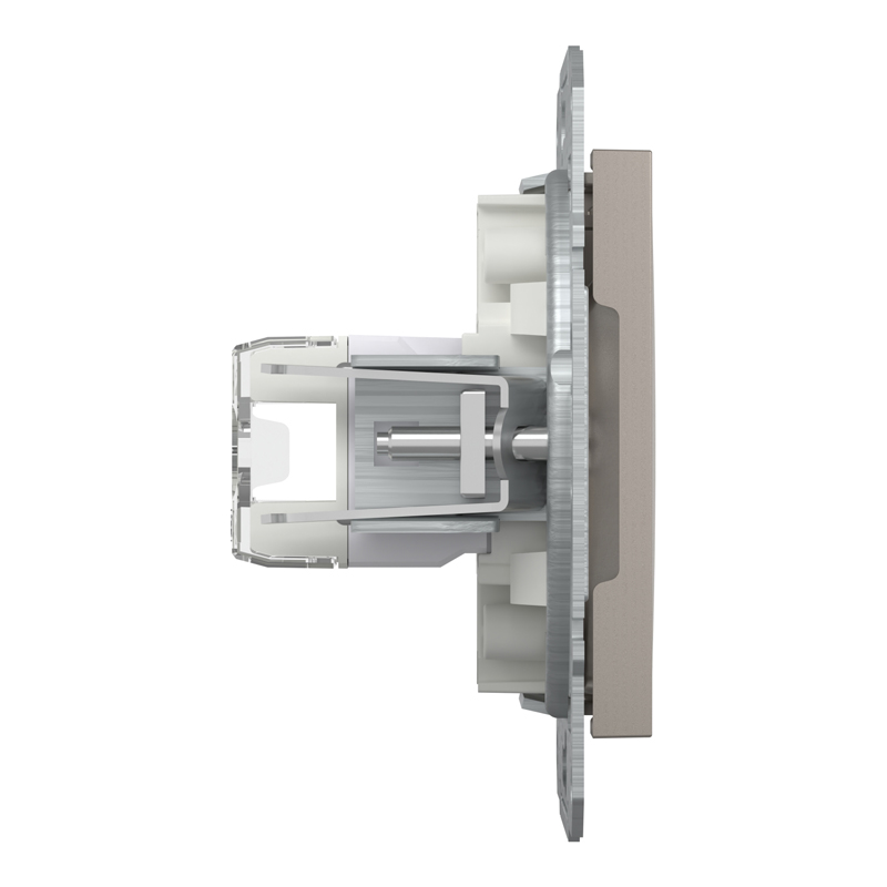 Розетка комп’ютерна RJ45 UTP Cat 5e без рамки Schneider Electric Asfora, бронза