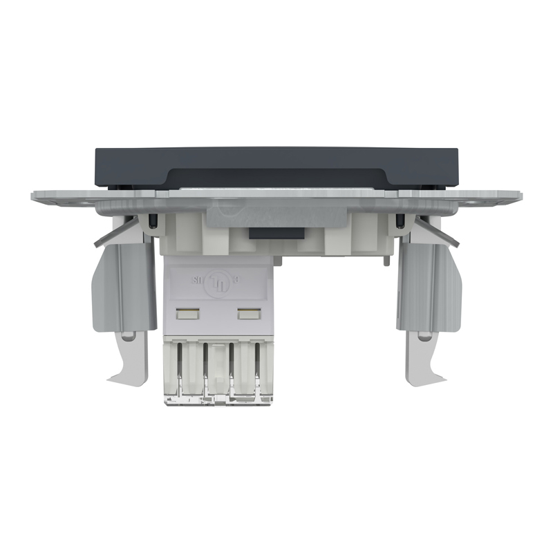 Розетка комп’ютерна RJ45 UTP Cat 5e без рамки Schneider Electric Asfora, антрацит