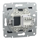 Розетка комп’ютерна RJ45 UTP Cat 5e без рамки Schneider Electric Asfora, антрацит