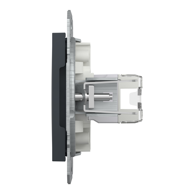 Розетка комп’ютерна RJ45 UTP Cat 5e без рамки Schneider Electric Asfora, антрацит