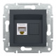 Розетка комп’ютерна RJ45 UTP Cat 5e без рамки Schneider Electric Asfora, антрацит