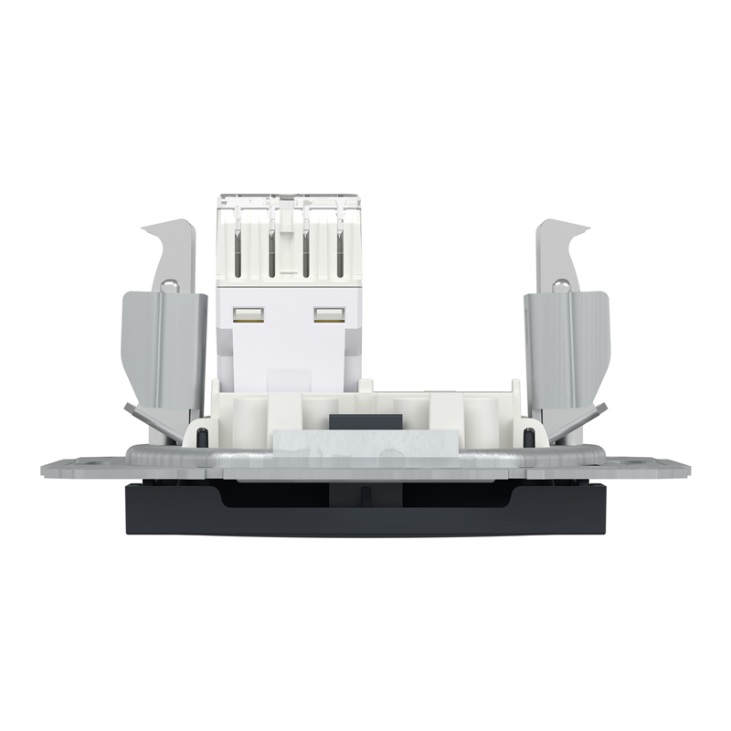 Розетка комп’ютерна RJ45 UTP Cat 5e без рамки Schneider Electric Asfora, антрацит