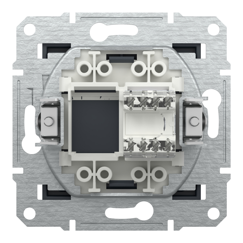 Розетка комп’ютерна RJ45 UTP Cat 5e без рамки Schneider Electric Asfora, антрацит