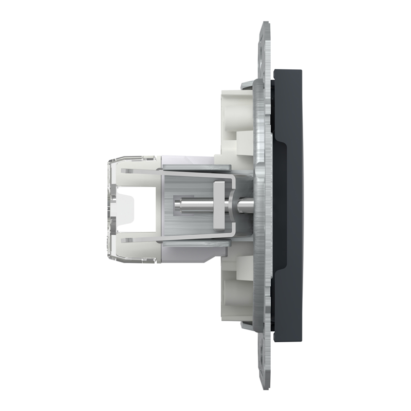 Розетка комп’ютерна RJ45 UTP Cat 5e без рамки Schneider Electric Asfora, антрацит