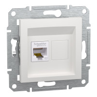 Розетка комп’ютерна RJ45 UTP Cat 5e без рамки Schneider Electric Asfora, біла