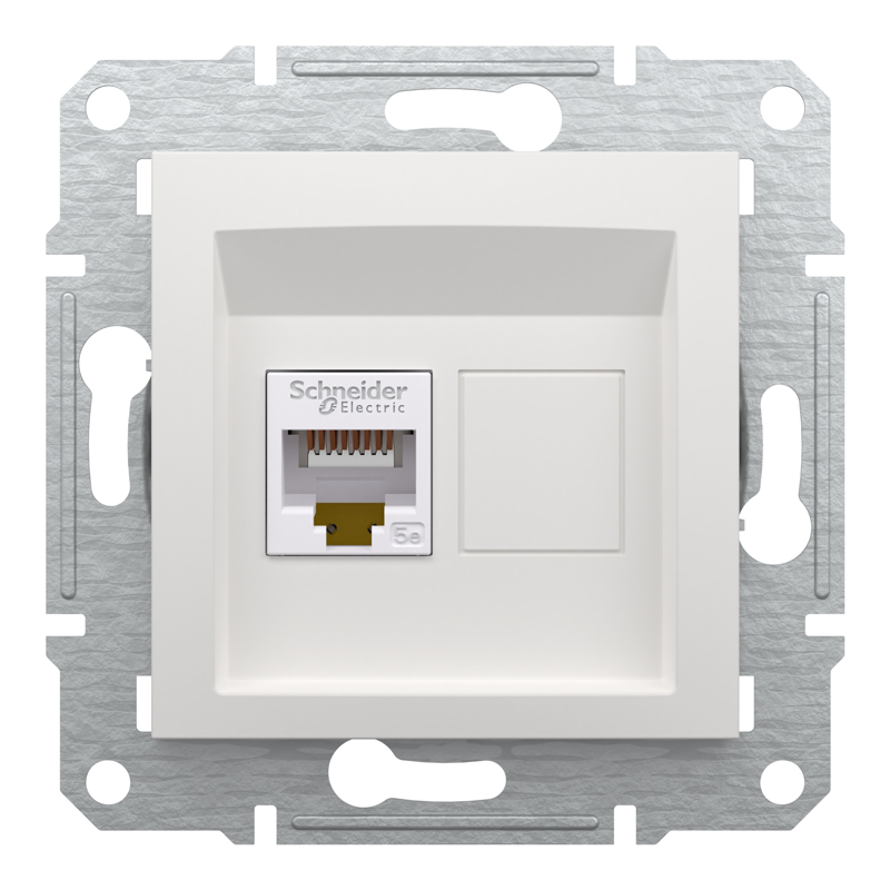 Розетка комп’ютерна RJ45 UTP Cat 5e без рамки Schneider Electric Asfora, біла