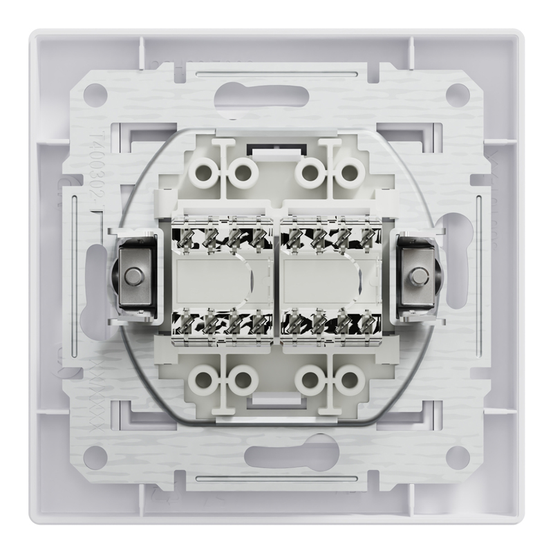 Розетка комп’ютерна подвійна 2×RJ45 UTP Cat 5e з рамкою Schneider Electric Asfora, біла