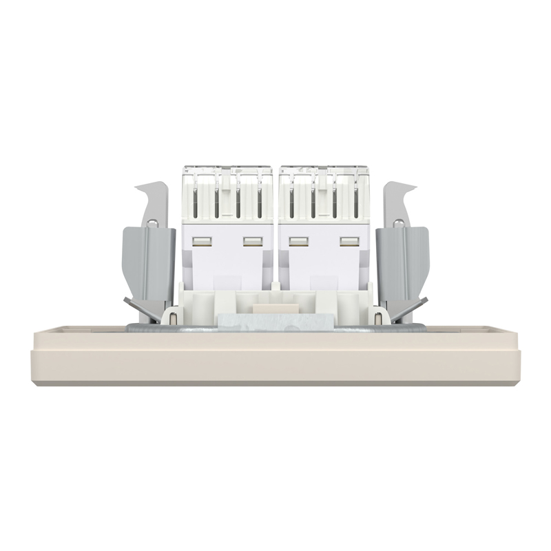 Розетка комп’ютерна подвійна 2×RJ45 UTP Cat 5e з рамкою Schneider Electric Asfora, кремова