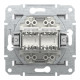 Розетка комп’ютерна подвійна 2×RJ45 UTP Cat 5e без рамки Schneider Electric Asfora, алюміній