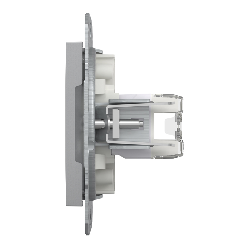 Розетка комп’ютерна подвійна 2×RJ45 UTP Cat 5e без рамки Schneider Electric Asfora, алюміній