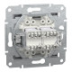 Розетка комп’ютерна подвійна 2×RJ45 UTP Cat 5e без рамки Schneider Electric Asfora, сталь