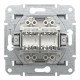 Розетка комп’ютерна подвійна 2×RJ45 UTP Cat 5e без рамки Schneider Electric Asfora, сталь