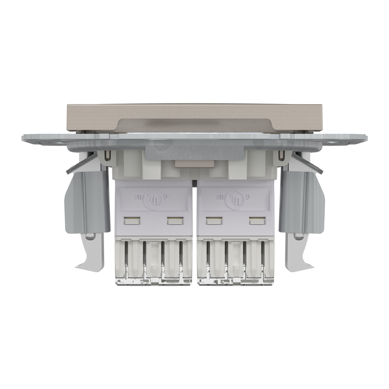 Розетка комп’ютерна подвійна 2×RJ45 UTP Cat 5e без рамки Schneider Electric Asfora, бронза