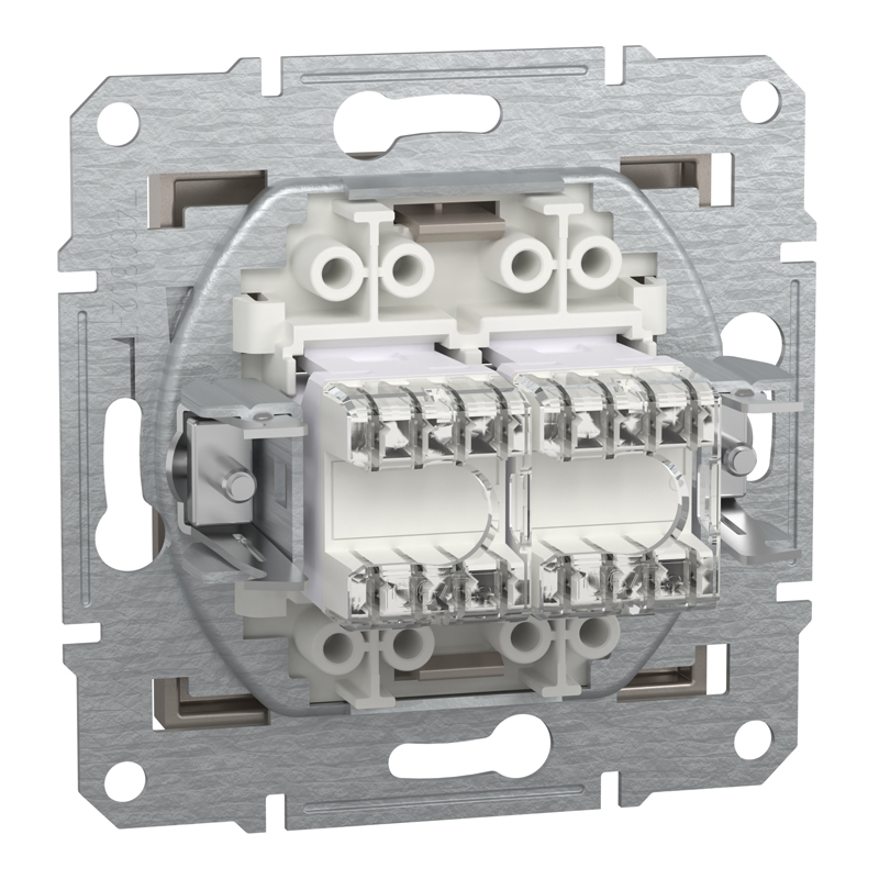 Розетка комп’ютерна подвійна 2×RJ45 UTP Cat 5e без рамки Schneider Electric Asfora, бронза