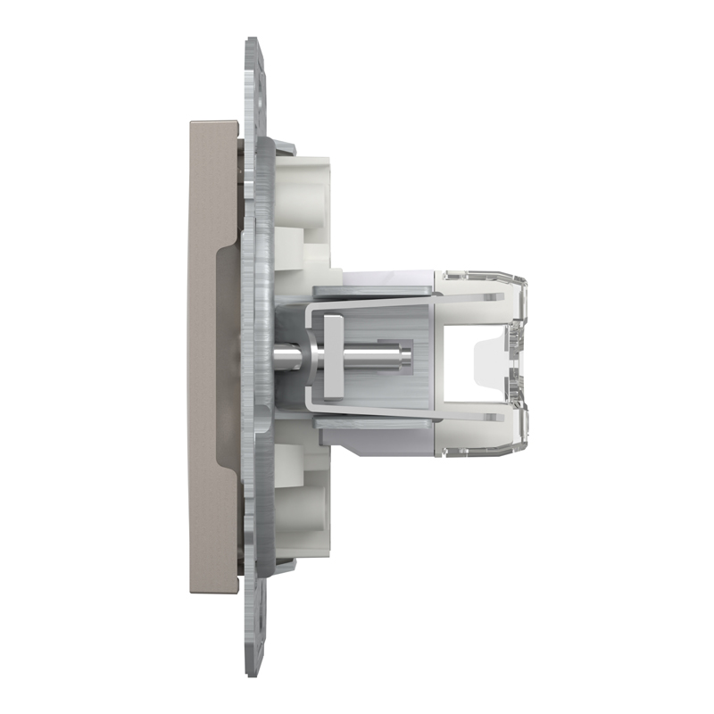 Розетка комп’ютерна подвійна 2×RJ45 UTP Cat 5e без рамки Schneider Electric Asfora, бронза