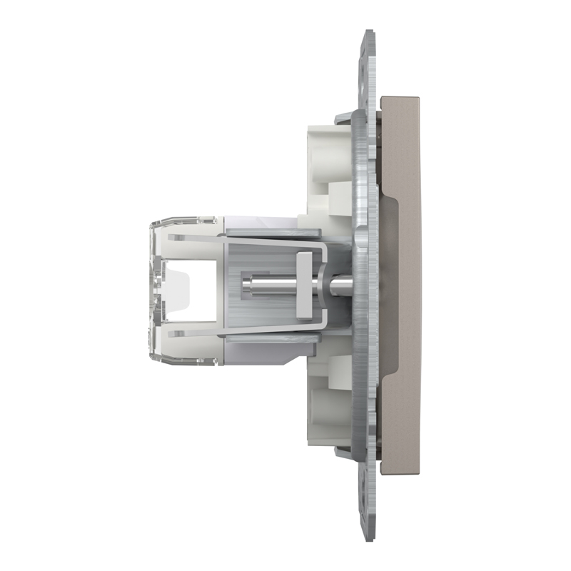 Розетка комп’ютерна подвійна 2×RJ45 UTP Cat 5e без рамки Schneider Electric Asfora, бронза