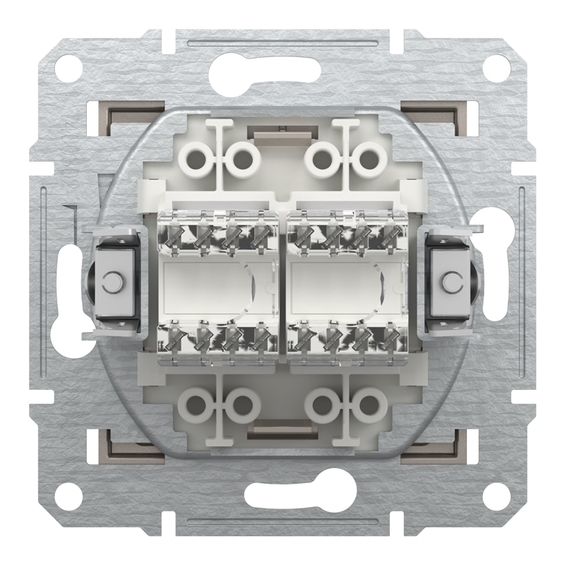 Розетка комп’ютерна подвійна 2×RJ45 UTP Cat 5e без рамки Schneider Electric Asfora, бронза