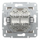 Розетка комп’ютерна подвійна 2×RJ45 UTP Cat 5e без рамки Schneider Electric Asfora, бронза