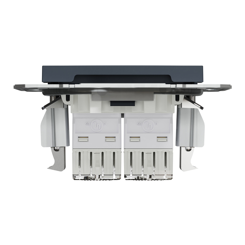 Розетка комп’ютерна подвійна 2×RJ45 UTP Cat 5e без рамки Schneider Electric Asfora, антрацит