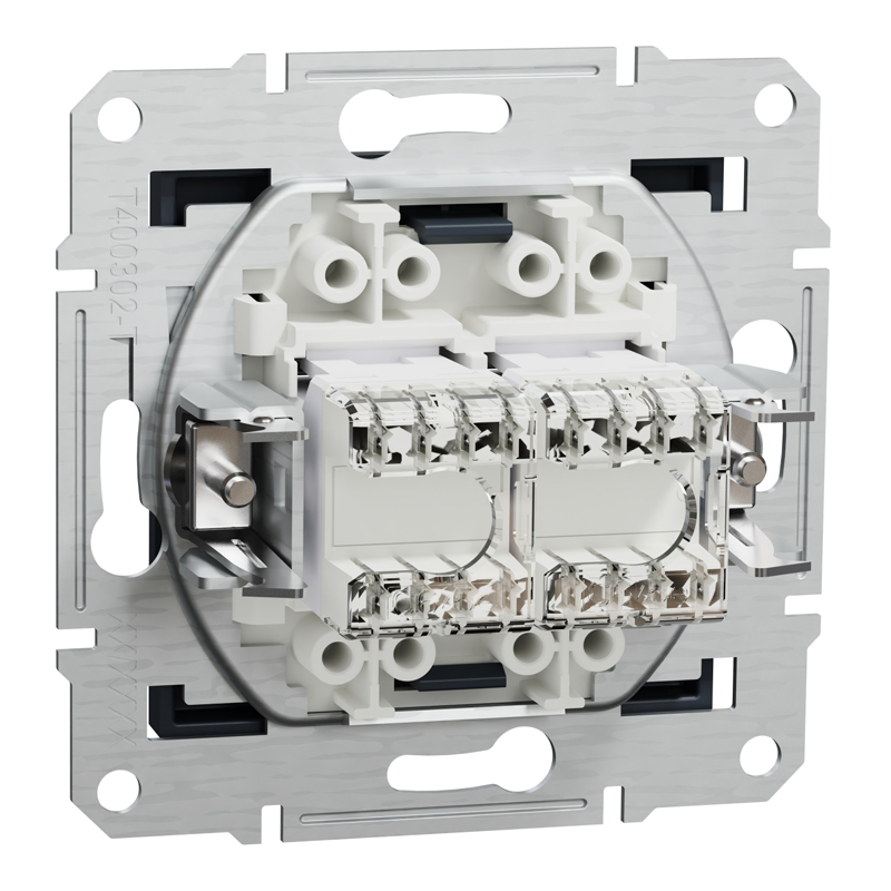 Розетка комп’ютерна подвійна 2×RJ45 UTP Cat 5e без рамки Schneider Electric Asfora, антрацит