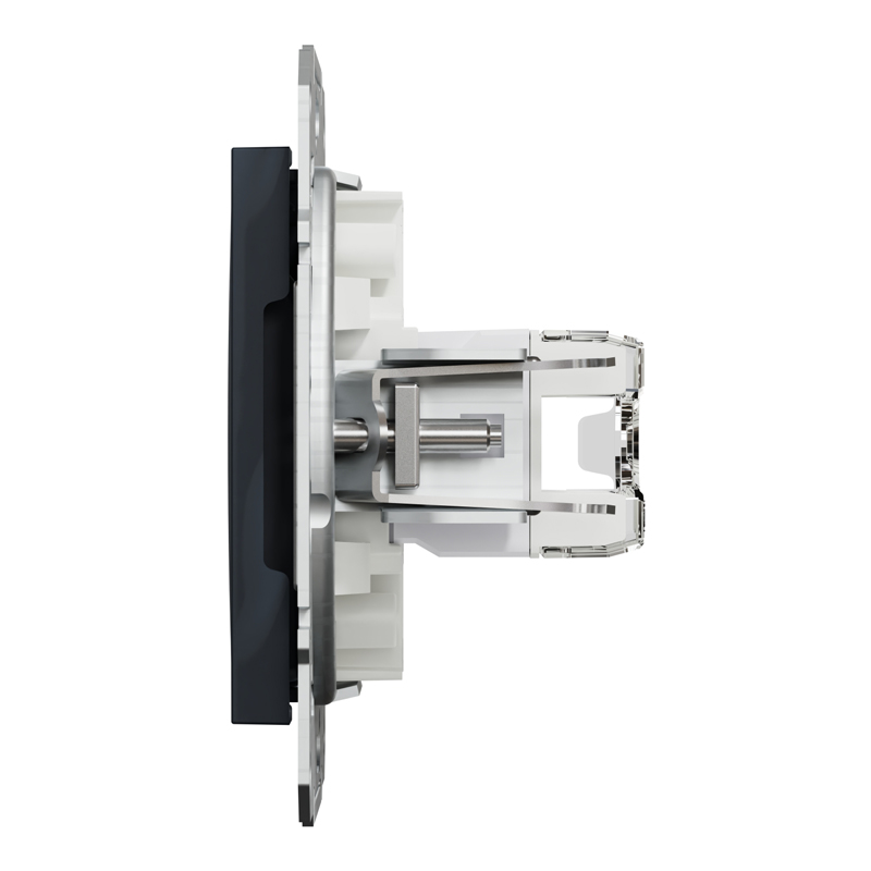 Розетка комп’ютерна подвійна 2×RJ45 UTP Cat 5e без рамки Schneider Electric Asfora, антрацит