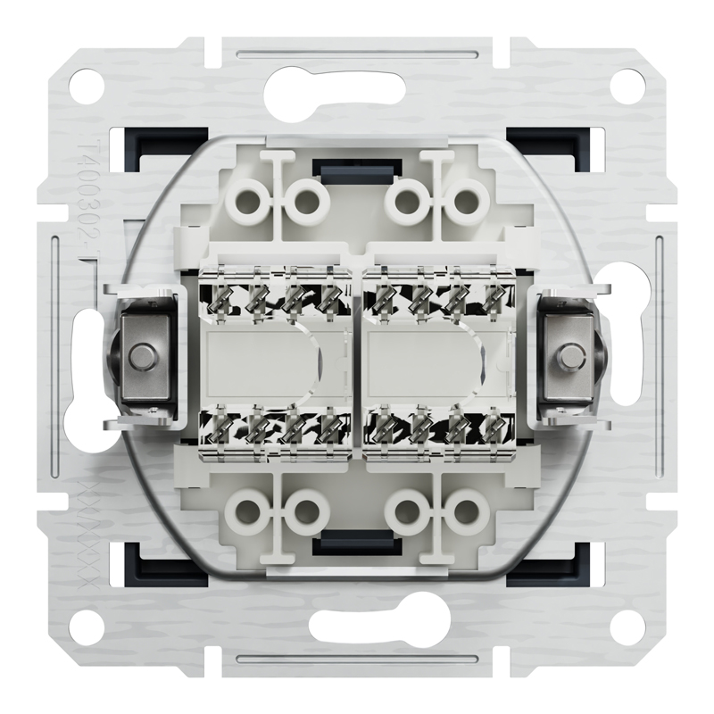 Розетка комп’ютерна подвійна 2×RJ45 UTP Cat 5e без рамки Schneider Electric Asfora, антрацит