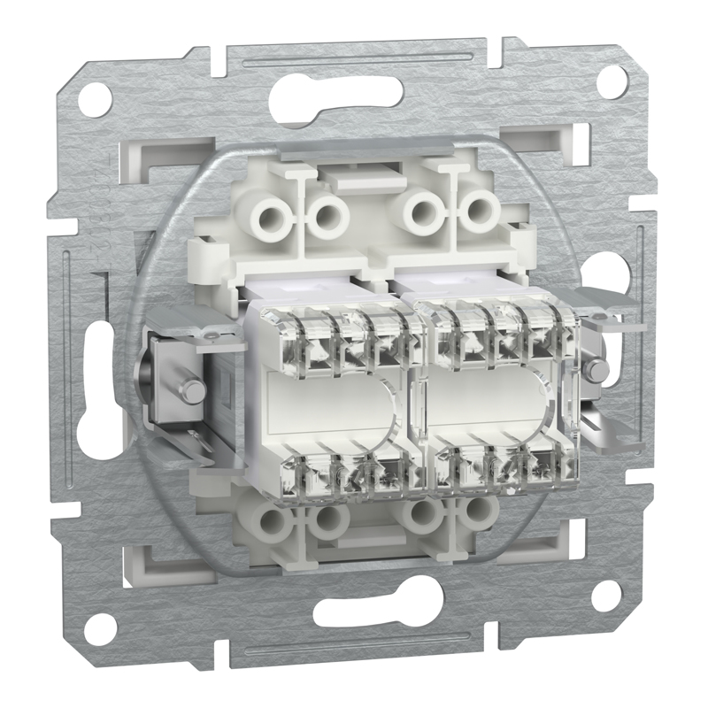 Розетка комп’ютерна подвійна 2×RJ45 UTP Cat 5e без рамки Schneider Electric Asfora, біла
