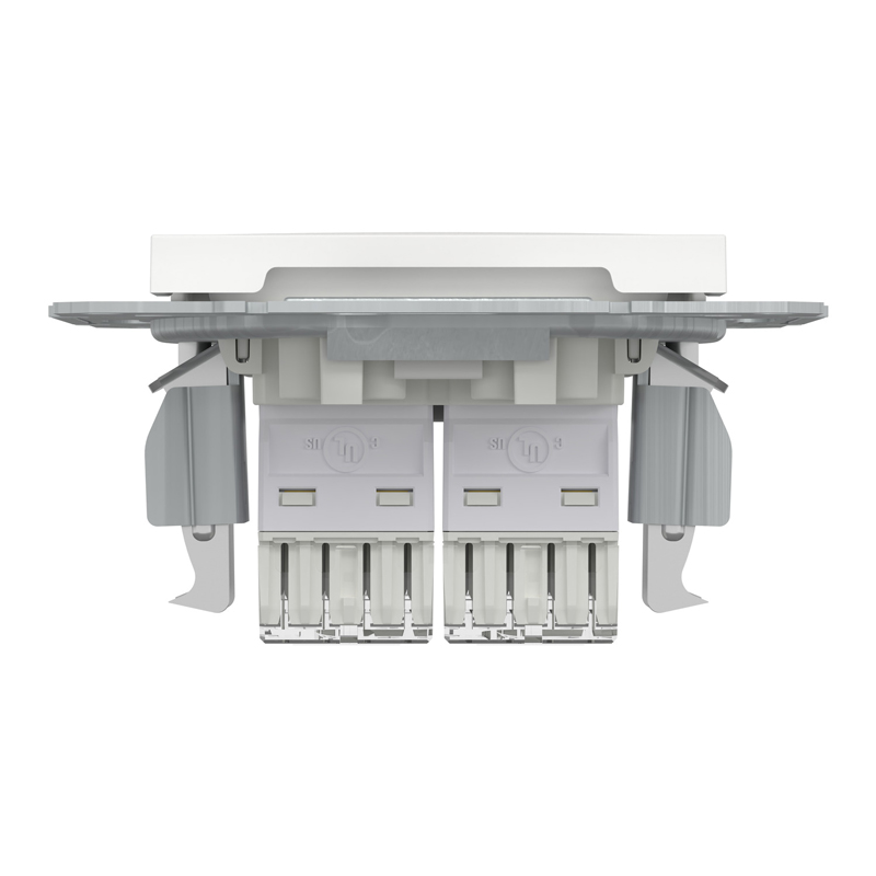 Розетка комп’ютерна подвійна 2×RJ45 UTP Cat 5e без рамки Schneider Electric Asfora, біла