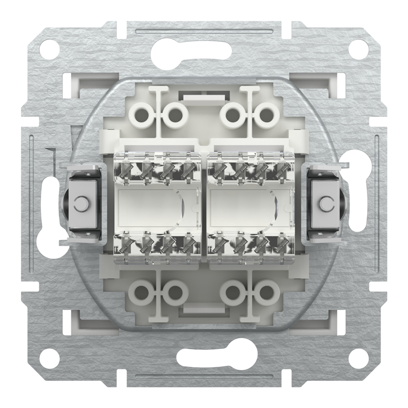 Розетка комп’ютерна подвійна 2×RJ45 UTP Cat 5e без рамки Schneider Electric Asfora, біла