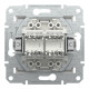 Розетка комп’ютерна подвійна 2×RJ45 UTP Cat 5e без рамки Schneider Electric Asfora, біла